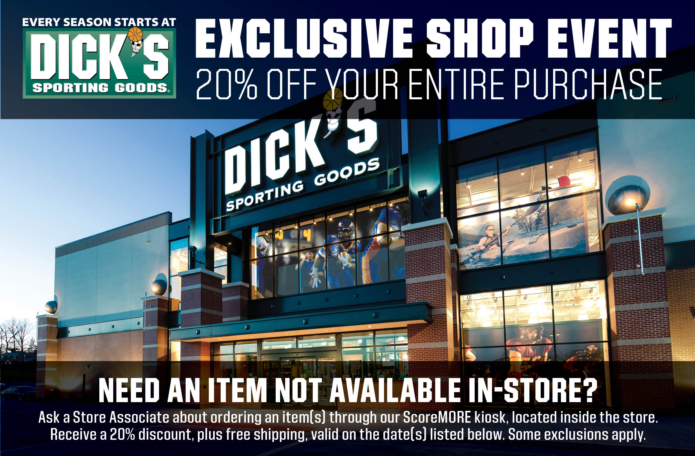 20% Off Shop Event at DICK'S Sporting Goods